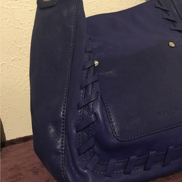 Milly Royal Blue Leather Medium Size Shoulder Bag - Picture 4 of 16